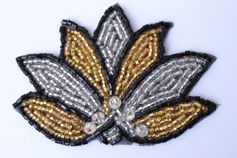 Flower design, beads and spangles
