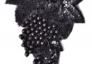 Fig leaf design, black balls, beads and spangles