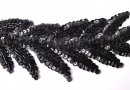 Black feather design beads and spangles