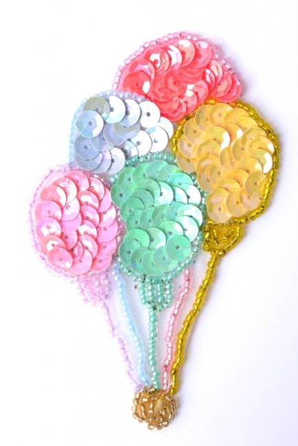 Balloons design, beads and spangles