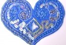 Heart design, beads and spangles