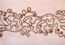 Embroidered tulle pearls and spangles braid 7 cm
