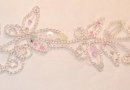 Embroidered tulle pearls and spangles braid 6.5 cm