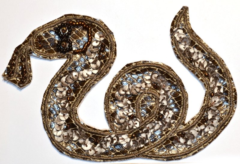 Snake design, beads and spangles