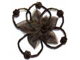 Brown flower design with beads
