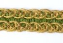 Fancy gold and green Braid 1.5 cm
